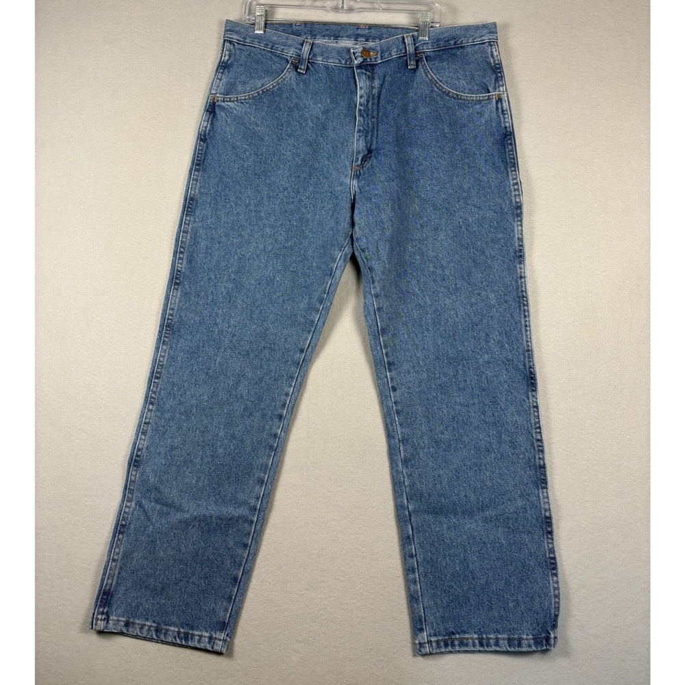 Rustler Regular Fit Straight Leg Jeans Heavyweight Denim 38x29 Blue 87619SW